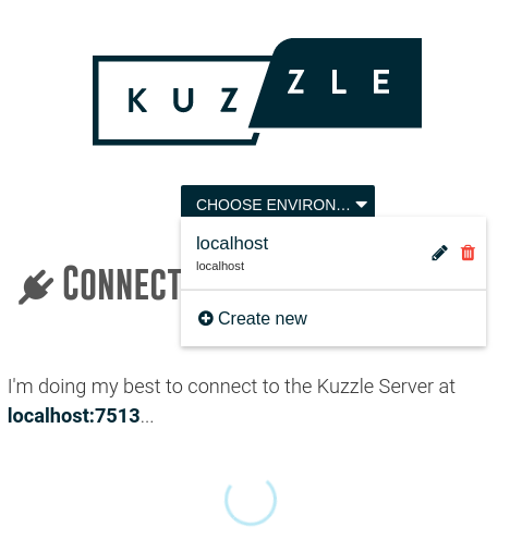 Kuzzle Admin Console is trying to connect to Kuzzle